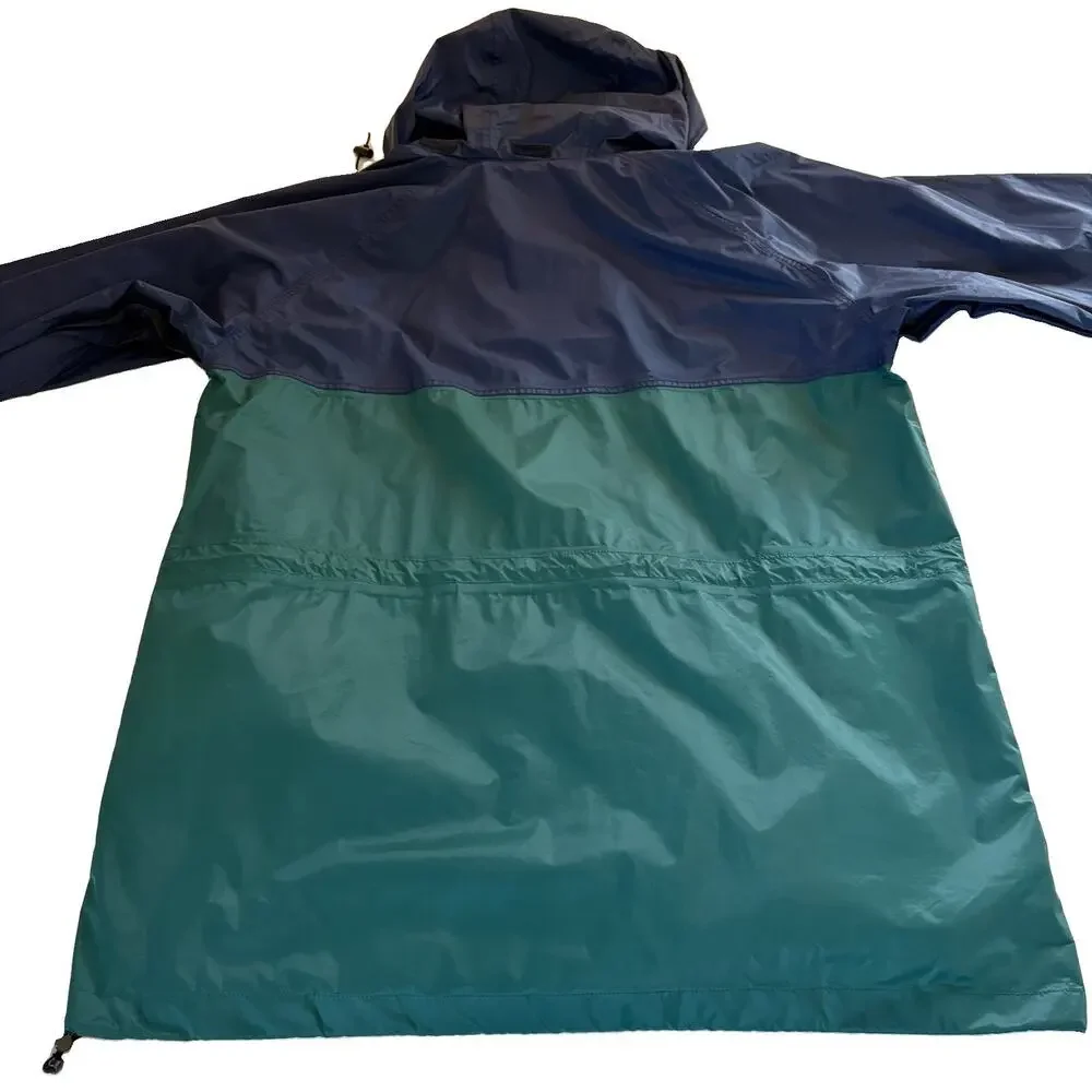 Vintage 90s Helly Hansen Helly-Tech Packable Rain Jacket Size XL Blue Colorblock